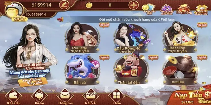 Nhận 100k Khuyến Mãi Từ CF68 - Ưu Đãi Cho Hội Viên Cực Hot Người chơi sẽ phấn khích hơn khi tham gia giải trí tại CF68